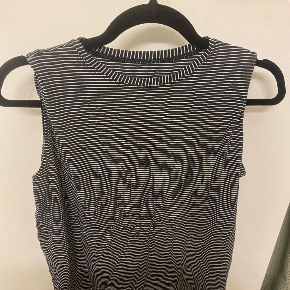 Lululemon brunswick Black and White Striped muscle Tank